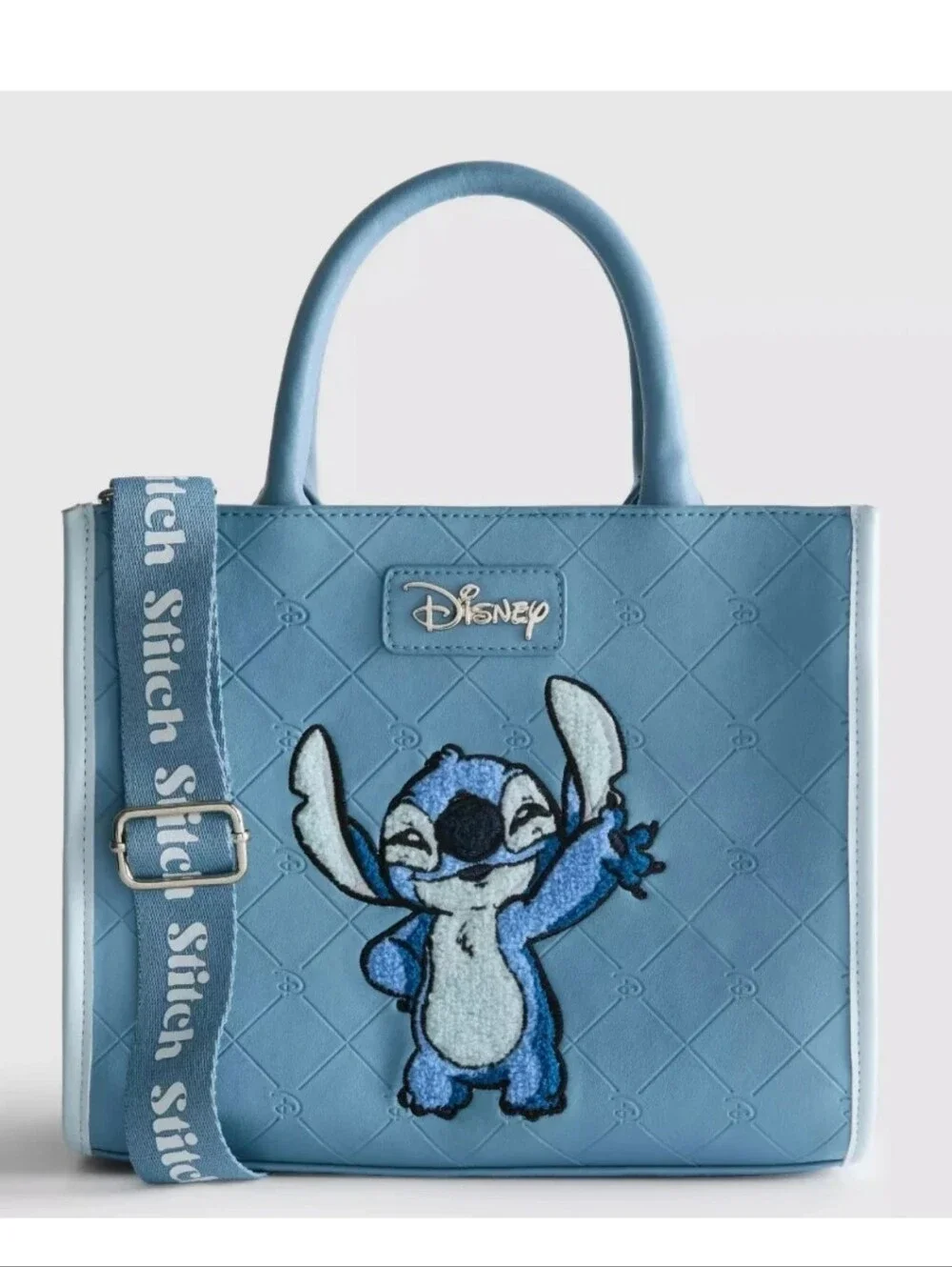 DISNEY STITCH EMBROIDERED BLUE SATCHEL HANDBAG
